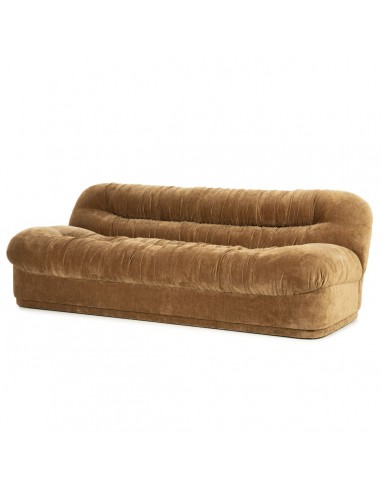 sofa 3 personer moderne nordisk design skandinavisk retro gammeldags stof brun