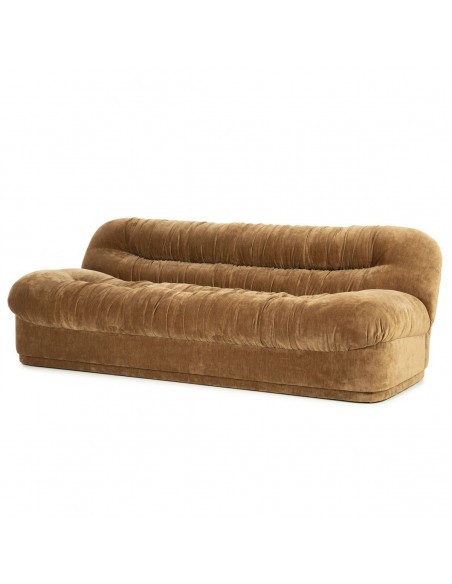 sofa 3 personer moderne nordisk design skandinavisk retro gammeldags stof brun