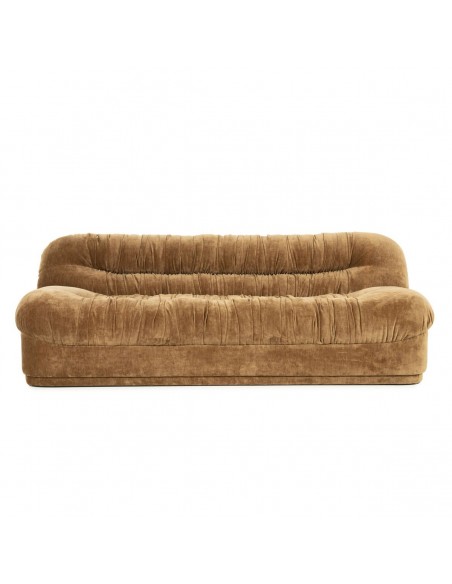 sofa 3 personer moderne nordisk design skandinavisk retro gammeldags stof brun