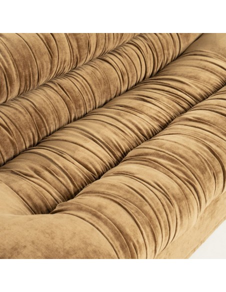 sofa 3 personer moderne nordisk design skandinavisk retro gammeldags stof brun