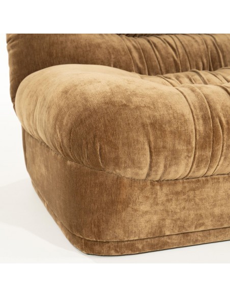 sofa 3 personer moderne nordisk design skandinavisk retro gammeldags stof brun