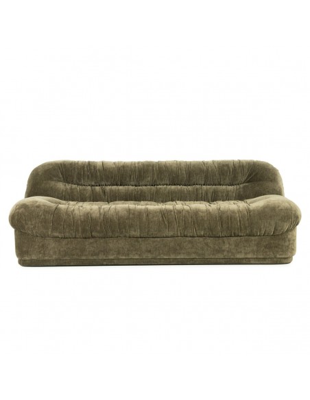 sofa 3 personer moderne nordisk design skandinavisk retro gammeldags stof grøn