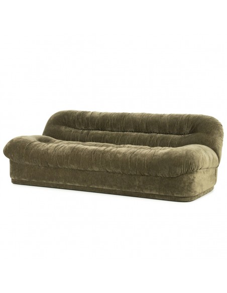 sofa 3 personer moderne nordisk design skandinavisk retro gammeldags stof grøn