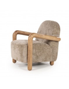 lænestol moderne nordisk design skandinavisk retro gammeldags stof træ 2