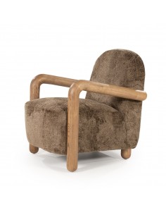 lænestol moderne nordisk design skandinavisk retro gammeldags stof træ 2