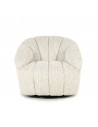 SOGNO Lænestol med drejefod i metal og polyester H76 cm - Meleret beige
