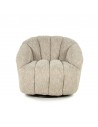 SOGNO Lænestol med drejefod i metal og polyester H76 cm - Meleret taupe