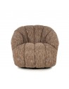 SOGNO Lænestol med drejefod i metal og polyester H76 cm - Meleret bordeaux