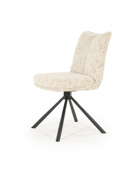 spisebordsstol drejefod drejefunktion drej moderne stof beige