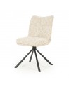 FERRE Spisebordsstol med drejefod i metal og polyester H88 cm - Sort/Meleret beige
