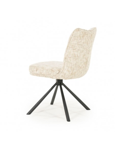 spisebordsstol drejefod drejefunktion drej moderne stof beige