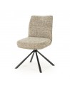 FERRE Spisebordsstol med drejefod i metal og polyester H88 cm - Sort/Meleret taupe