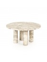 MARMO Rundt sofabord i marmor H35 x Ø70 cm - Beige marmor