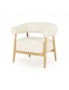 MYSA Lænestol i egetræ og bouclé polyester H73 cm - Eg/Beige