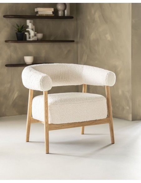 lænestol moderne nordisk design skandinavisk retro gammeldags stof træ