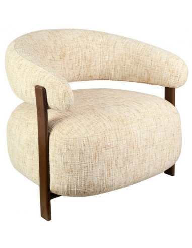 lænestol loungestol stof beige moderne design træ