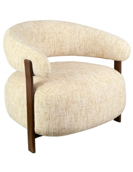 lænestol loungestol stof beige moderne design træ