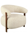 GRACE Loungestol i træ og chenille H70 cm - Valnøddebrun/Taupe