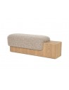 GEORGE Bænk i egetræsfinér og bouclé polyester 133 x 50 cm - Eg/Taupe