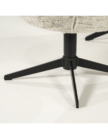 lænestol loungestol boucle moderne nordisk design skandinavisk retro stof drej drejefod drejefunktion skammel fodskammel