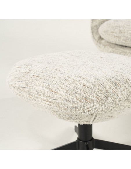 lænestol loungestol boucle moderne nordisk design skandinavisk retro stof drej drejefod drejefunktion skammel fodskammel