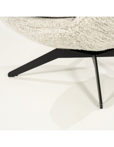 lænestol loungestol boucle moderne nordisk design skandinavisk retro stof drej drejefod drejefunktion skammel fodskammel