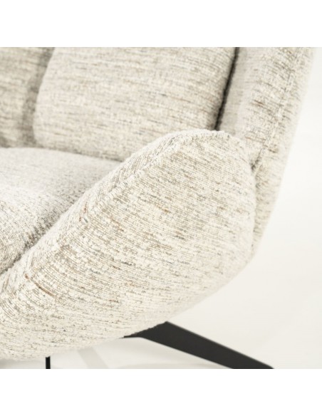 lænestol loungestol boucle moderne nordisk design skandinavisk retro stof drej drejefod drejefunktion skammel fodskammel