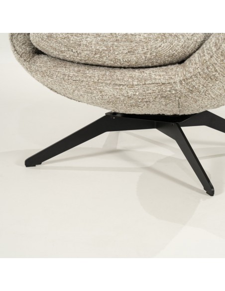 lænestol loungestol boucle moderne nordisk design skandinavisk retro stof drej drejefod drejefunktion skammel fodskammel