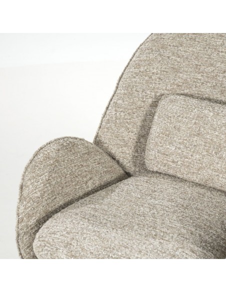 lænestol loungestol boucle moderne nordisk design skandinavisk retro stof drej drejefod drejefunktion skammel fodskammel