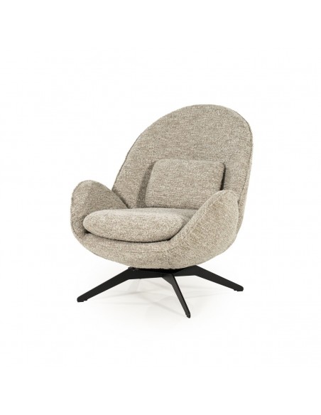 lænestol loungestol boucle moderne nordisk design skandinavisk retro stof drej drejefod drejefunktion skammel fodskammel