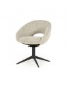 NOL Spisebordsstol med drejefod i stål og bouclé polyester H81 cm - Sort/Taupe