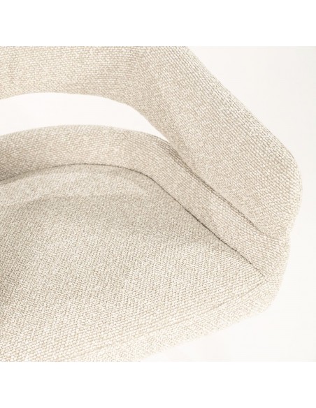 spisebordsstol med armlæn og drejefod drej drejefunktion moderne design stof beige