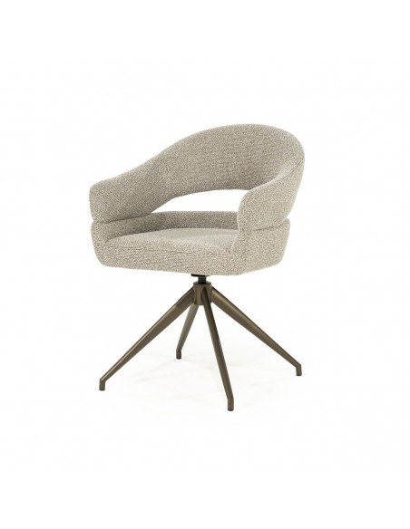 spisebordsstol med armlæn og drejefod drej drejefunktion moderne design stof