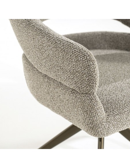 spisebordsstol med armlæn og drejefod drej drejefunktion moderne design stof