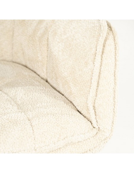 spisebordsstol med armlæn og drejefod drej drejefunktion moderne design stof beige