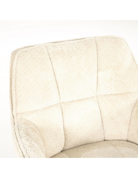 spisebordsstol med armlæn og drejefod drej drejefunktion moderne design stof beige