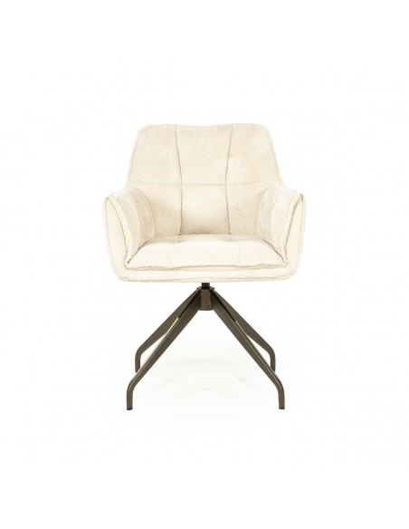spisebordsstol med armlæn og drejefod drej drejefunktion moderne design stof beige
