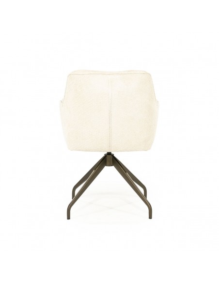 spisebordsstol med armlæn og drejefod drej drejefunktion moderne design stof beige