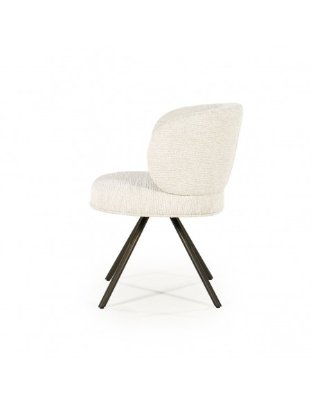 spisebordsstol med armlæn og drejefod drej drejefunktion moderne design stof beige
