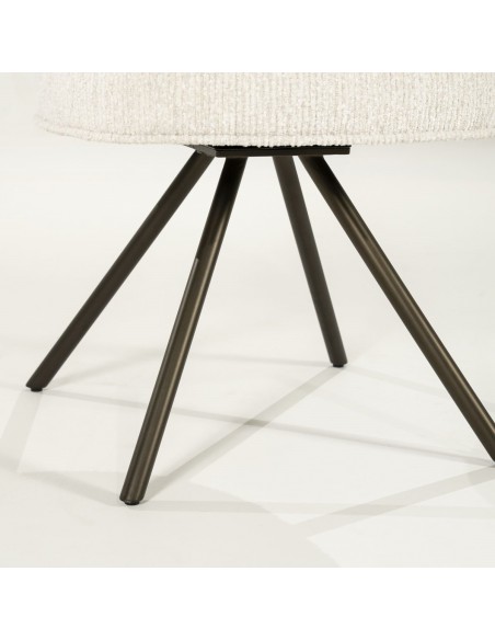 spisebordsstol med armlæn og drejefod drej drejefunktion moderne design stof beige