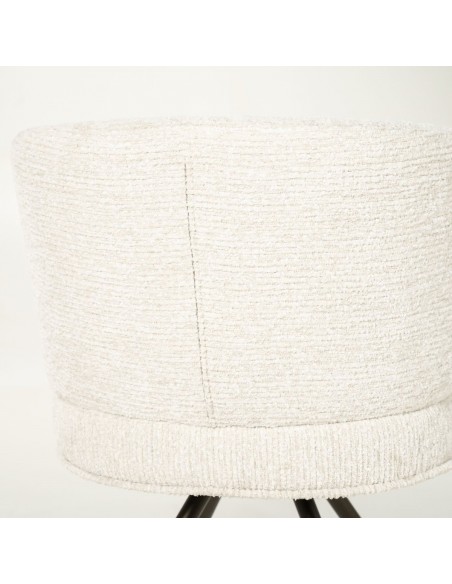 spisebordsstol med armlæn og drejefod drej drejefunktion moderne design stof beige