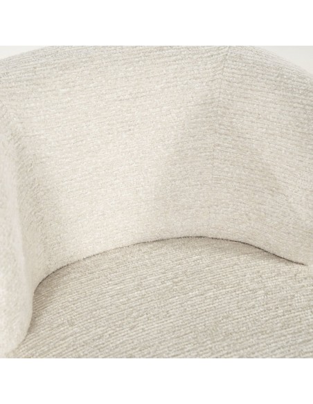 spisebordsstol med armlæn og drejefod drej drejefunktion moderne design stof beige