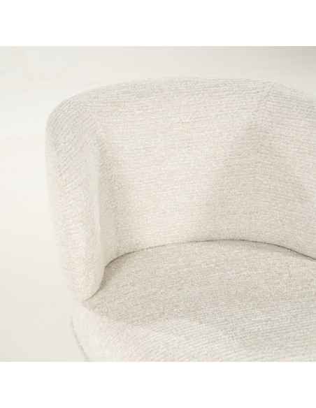 spisebordsstol med armlæn og drejefod drej drejefunktion moderne design stof beige