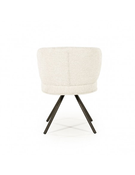 spisebordsstol med armlæn og drejefod drej drejefunktion moderne design stof beige