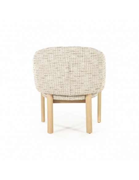 spisebordsstol med armlæn eg egetræ træ moderne design stof boucle