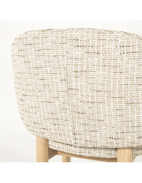 spisebordsstol med armlæn eg egetræ træ moderne design stof boucle