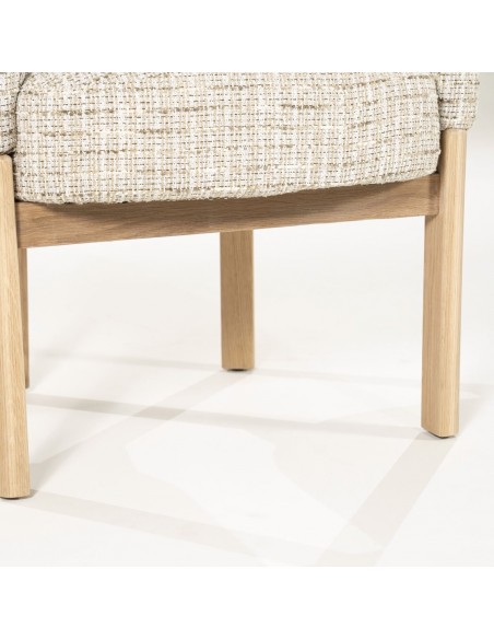 spisebordsstol med armlæn eg egetræ træ moderne design stof boucle