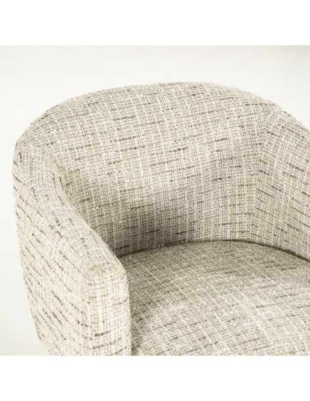 spisebordsstol med armlæn eg egetræ træ moderne design stof boucle