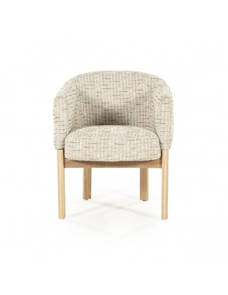 spisebordsstol med armlæn eg egetræ træ moderne design stof boucle