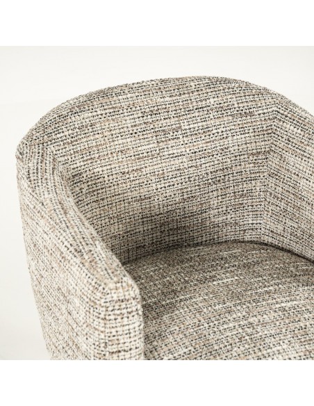 spisebordsstol med armlæn eg egetræ træ moderne design stof boucle